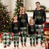 Christmas Print Round Neck Top and Plaid Pants Set for Women, Holiday Two Piece Outfit