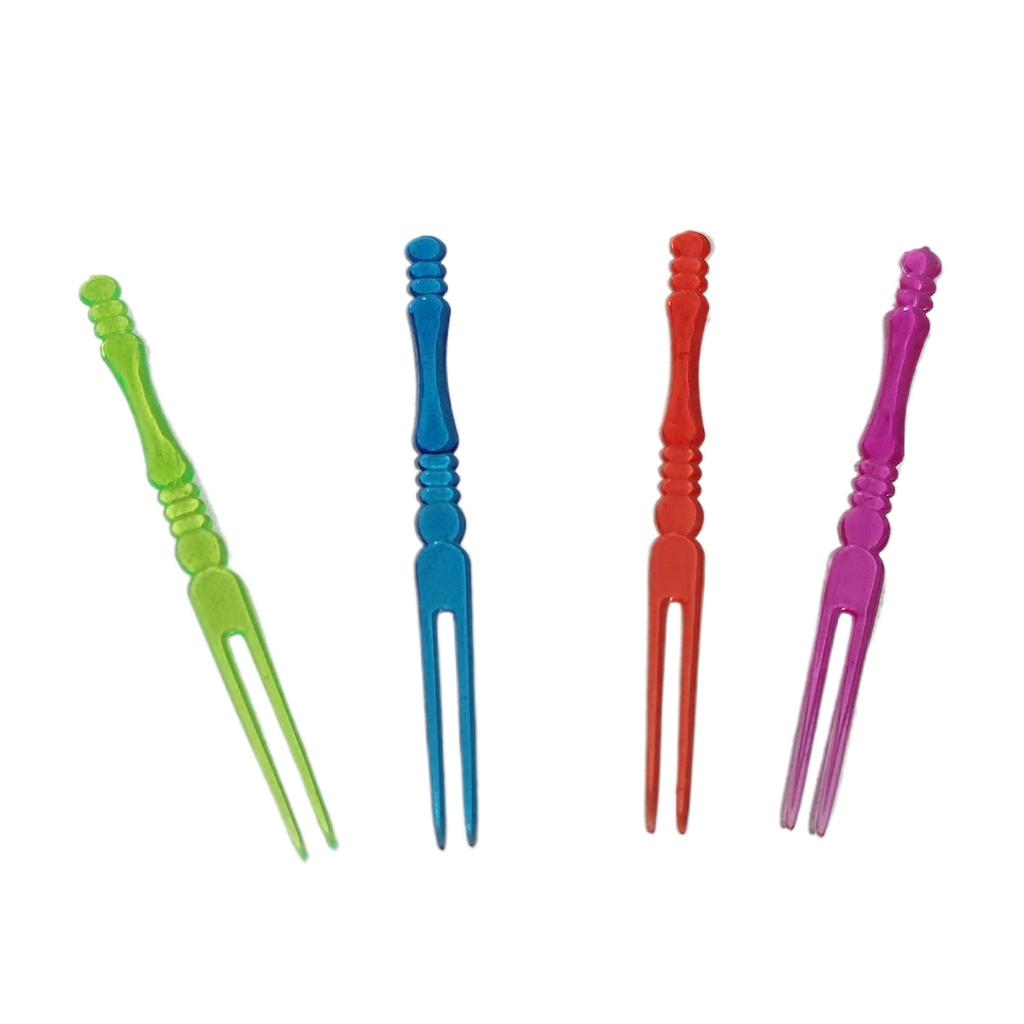 Pack of 80 Fruit Cake Fork with Handle Single-use Food Picks Dessert Pastry Forks Snacks Tableware Household Bar Party