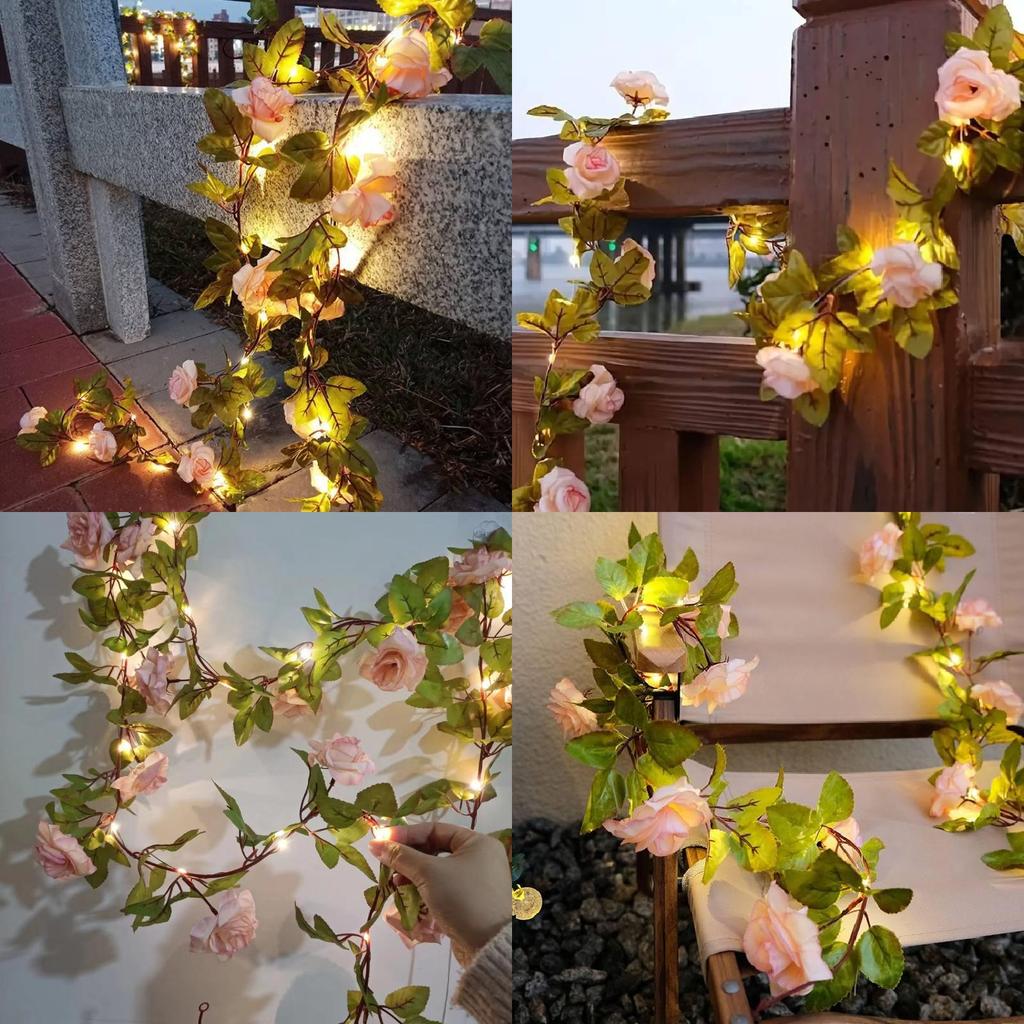 Romantic Led Rose Vine Lights In Warm White For Weddings And Special Occasions