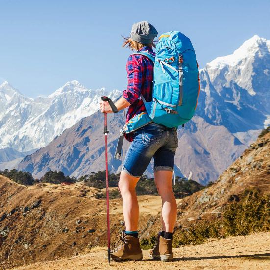 Collapsible Trekking Pole with Non-slip Handle High Durability Length Adjustable Lightweight Hiking Pole for Women Men
