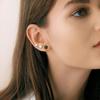 Three-piece Set of Stud Earrings for Women,Stainless Steel Imitation Pearl Heart Shape Flowers Earrings, Geometric Jewelry Gifts