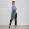 New Style Women's Denim Jacket with Back Mesh Fringe