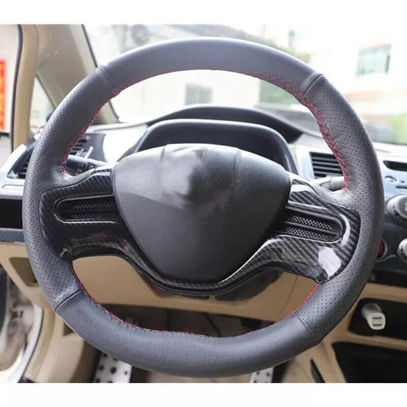 Για Honda Civic 8th FD2 City 2006 2007 2008 2009 2010 2011 ABS Στυλ Ανθρακονήματος Εσωτερικό Αυτοκινήτου Κάλυμμα Τιμονιού Τελείωμα Πλαίσιο