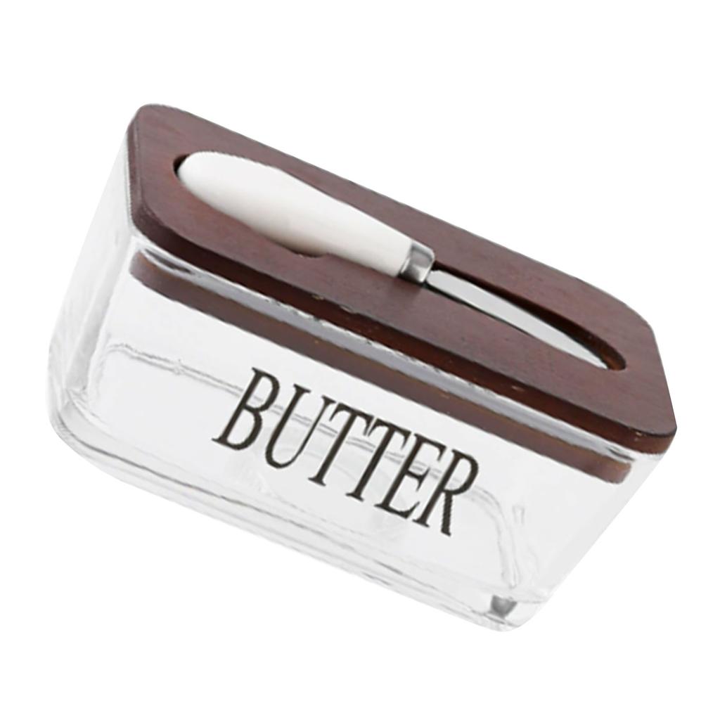 tight Dish with Lid and Cutter 500ml Glass Holder Tray for Countertop and Refrigerator
