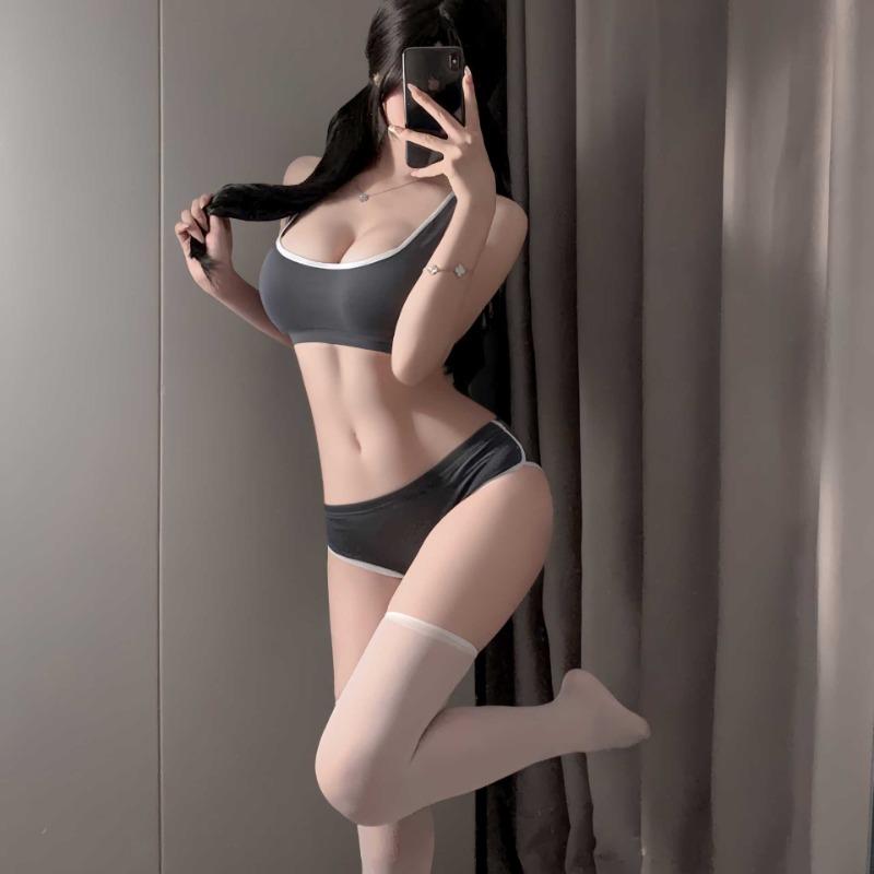 Sex Underwear New Bra Panty Set Sports Gymnastics Suit Cute Pure Desire Vest Hot Girl Swimsuit Dead Library Water
