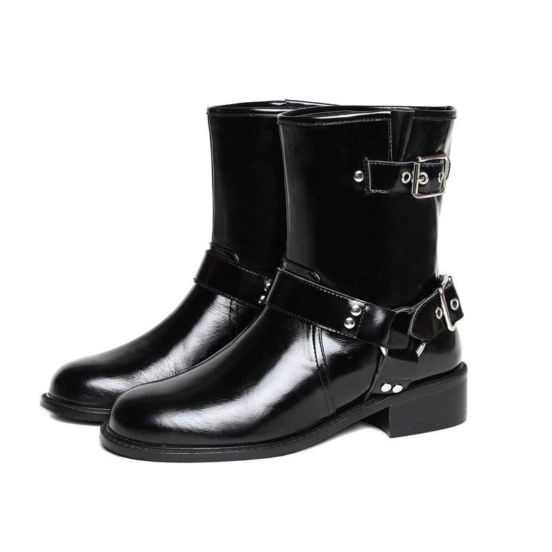 

2025 кожаные ботинки челси женские осенне-зимние новые ботинки на высокой платформе ботинки рыцарские универсальные ботинки челси 39 чёрный