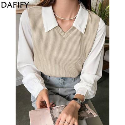 Women's Fashion Casual Spring Autumn Solid Color Print Long Sleeve POLO Neck Blouses & Shirts