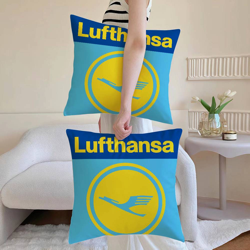 D-Deutsche Lufthansa Kuddfodral Soffa och Vardagsrum Dekorativa Kuddfodral Dammtäta och Kvalstertäta Osynlig Dragkedja