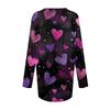 Women's Fashionable Casual Long,Sleeved Valentine's Day Print V,Neck Mid,Length Top