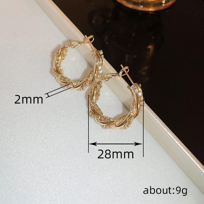 Personalized Design Twisted Twist Earrings, Niche Light Luxury Winding Earrings Internet Celebrity Earrings Of The Same Style