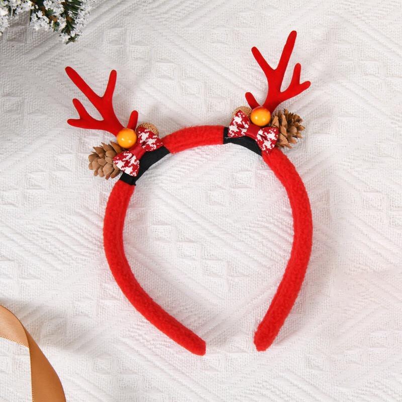 Plush Christmas Antler Hair Clip Set
