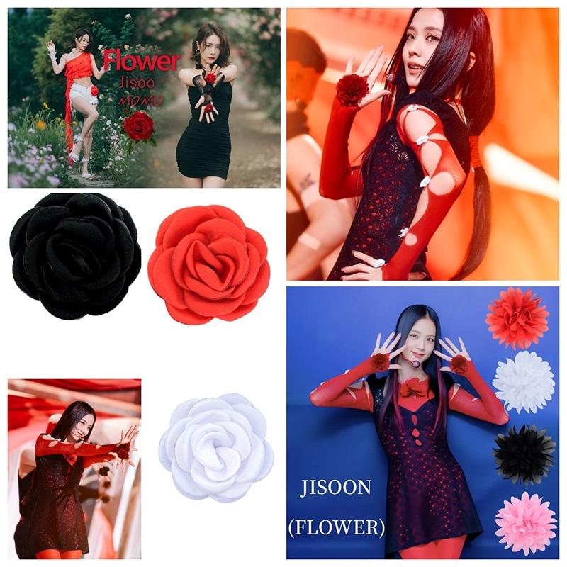 Jisoo Style Handmade Rose Ring Flower For Dance Performance And Parties