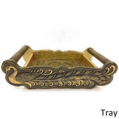 Serviertablett Teller Dekotablett Bastelplatte Holzgriff mit Tablett Rückgabe Geschenktablett