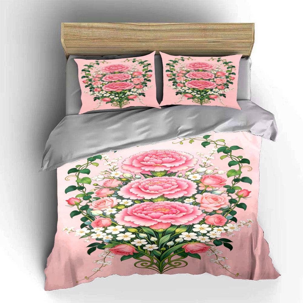 Pink Roses and Peonies. Bedding Sets Duvet Cover Sets Duvet Covers Pillowcases(1 * Duvet Cover 2 * Pillowcases, Without Duvet Insert)