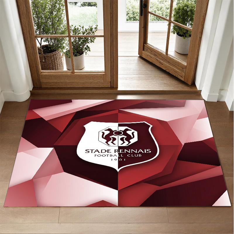 Stade Rennais FC Design Crystal Velvet Rug Soft Decorative Mat for Bedroom Entrance