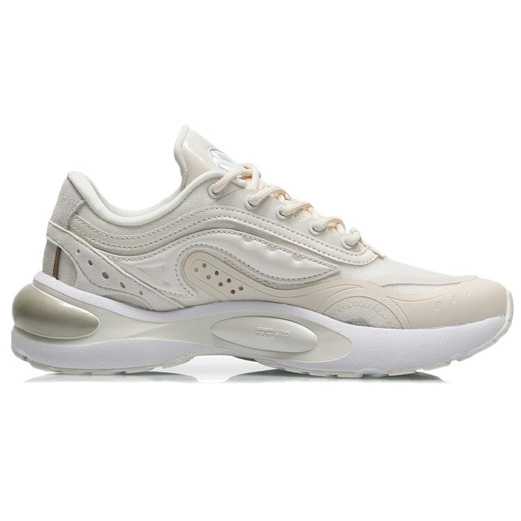 Li Ning V8 Slip Resistant Abrasion Resistant Low top Running Shoes Women's Eggnog Gray ARHR056-2