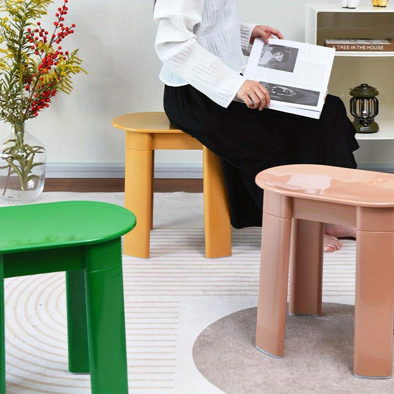 1Pc Plastic Round Stool, Shoe Changing Stool In The Living Room, Creative, Modern and Simple In The Living Room