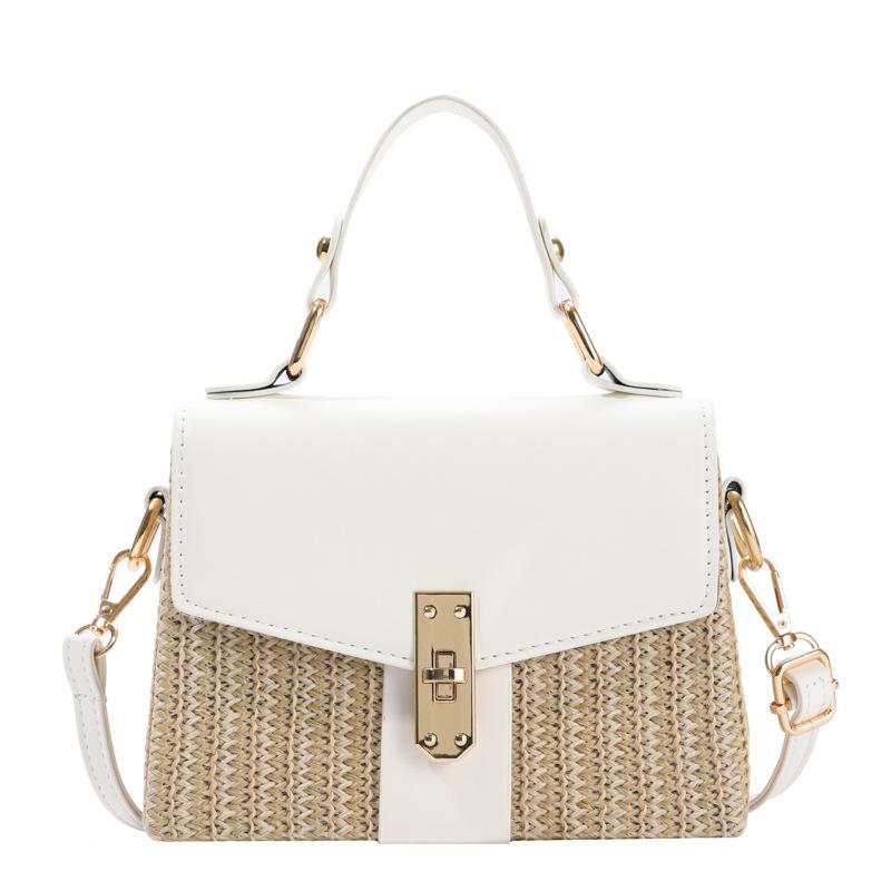 Fashion portable small bag women's bag new fashion texture messenger bag summer straw woven shoulder bag tide
