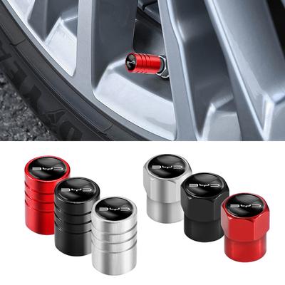 4PCS Metal Alloy Car Wheel Tire Valve Stem Caps For BYD F3 E6 Yuan Plus Atto F0 G3 I3 Ea1 Song Max Tang Dmi F3 2din 2014 G6 Qin
