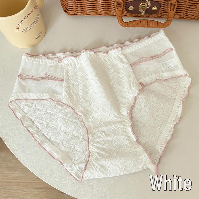 Cream Girl Underwear: Pure Desire High-Style Sexy Waistband Women's Breathable Comfortable Thin Triangle Panties.