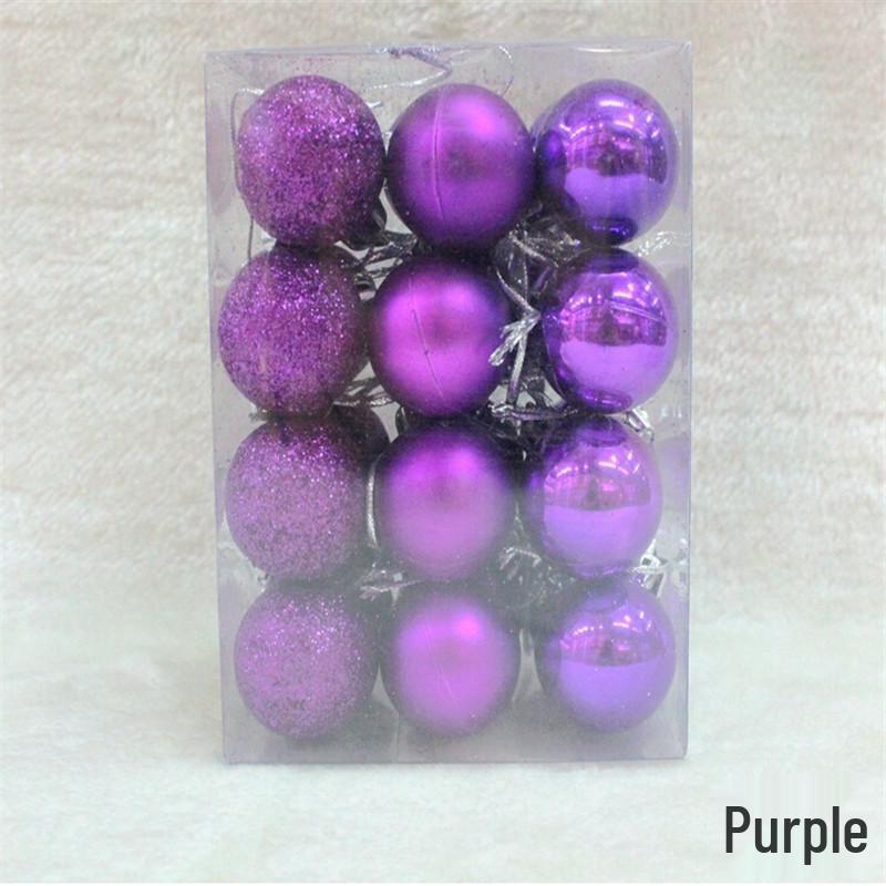 Na skladě: Sada 24 kusů 3cm lesklých vánočních koulí na ozdobu stromku