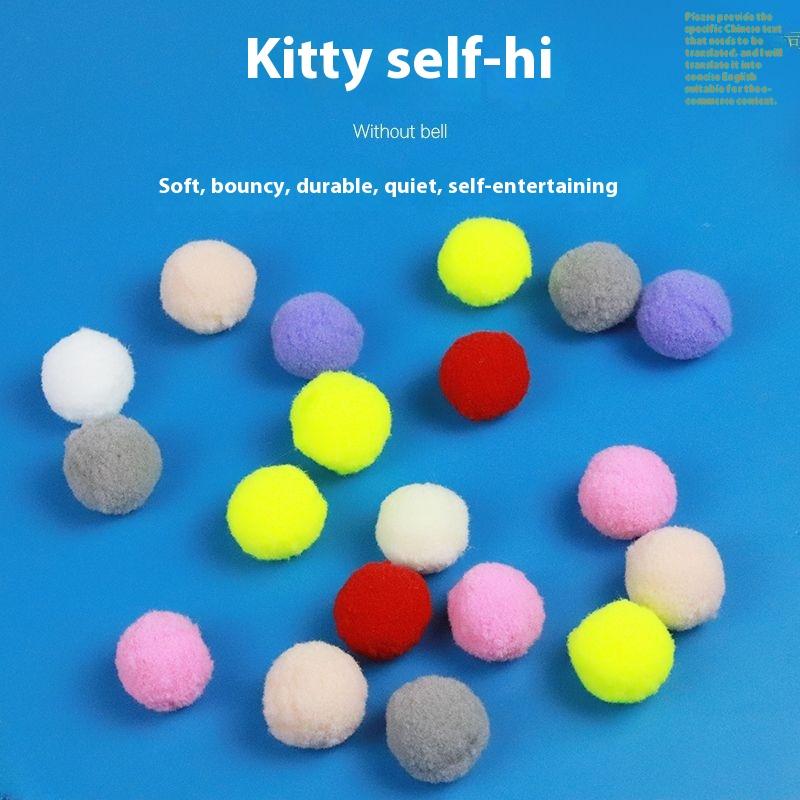 Cat Toys Self-Hi Mute Ball Plush Elastic Cat Toy Play Resistant Teeth Grinding Soft Cat Toy