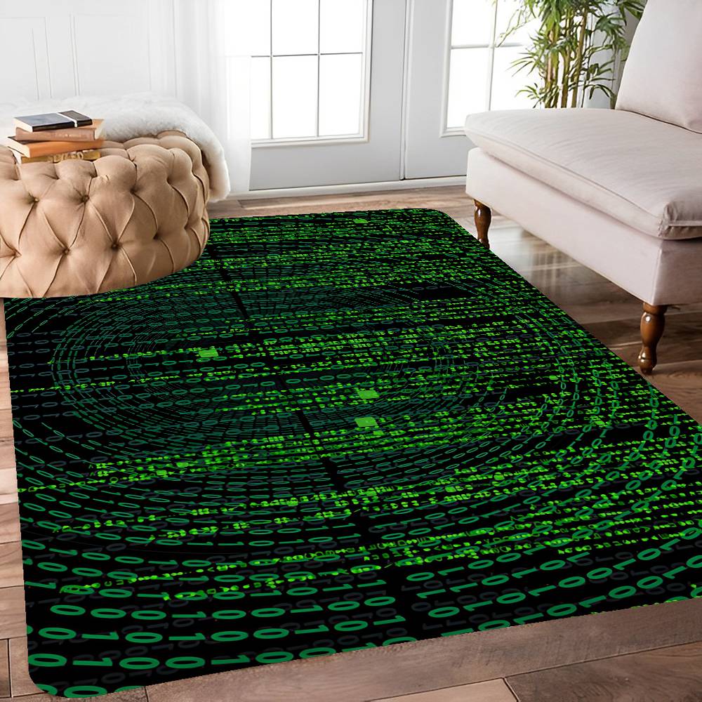 Binary Code The Matrix Program Chart Floor Mat INS Style Soft Bedroom Floor House Laundry Room Mat Anti-skid Household Carpets
