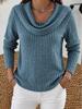 Women's Cross-Border Knit Ribbed Sweater, Long Sleeve, Loose Fit Top for Spring & Autumn