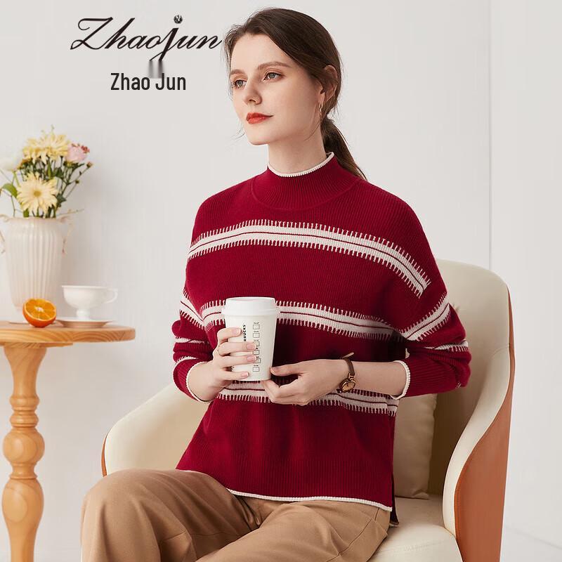 

Zhaojun Women s Relaxed Fit Half-Turtleneck Pure Cashmere Sweater L
