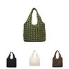Chic Urban Minimalist Plaid Tote Bag For Women With Large Size And Unique Material
