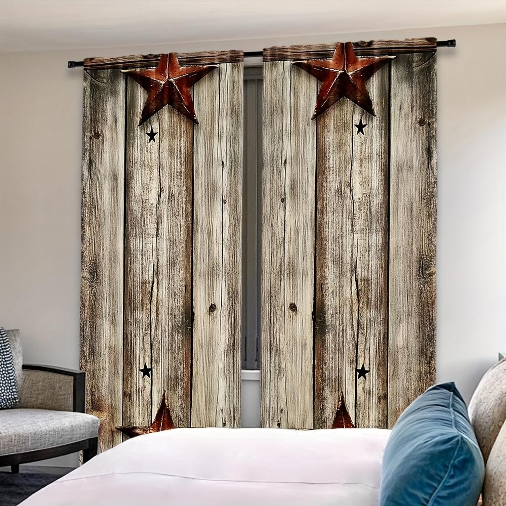 Sheer Star Pattern Semi Curtains Polyester Woven Drapes All Season Bedroom Decor Curtain Set Of 2 Modern Made With Rod Pocket Washable Master Ready