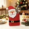 Weihnachtliche Besteckhalter mit niedlichen Cartoon-Tierdesigns für den festlichen Esstisch