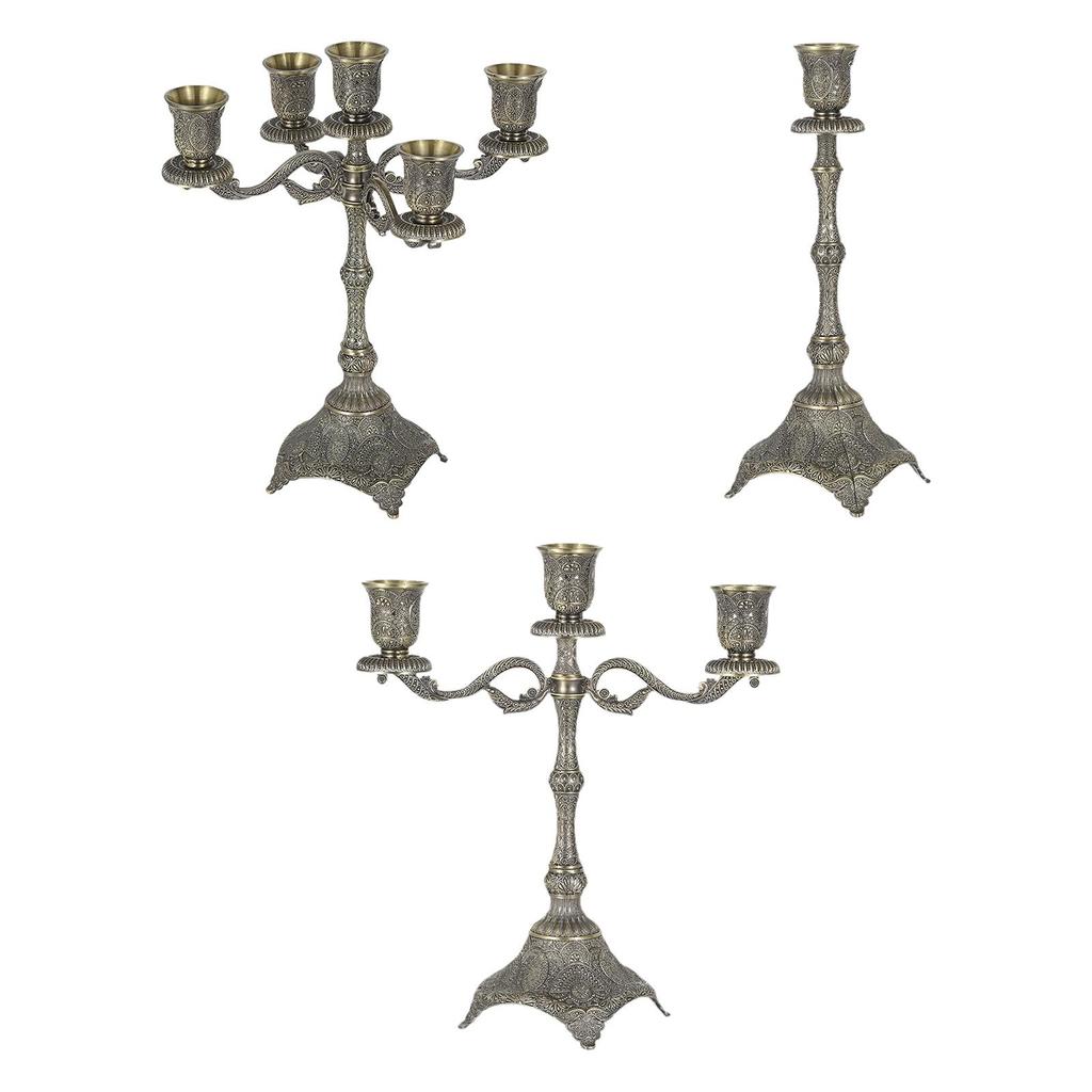 Tapered Candle Holder Farmhouse Decoration Zinc Alloy Church Home Candelabrum for Christmas Party Wedding Kitchen Counter Hotel