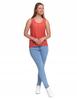 Women's Sleeveless Openwork Blouse, Feminine, Subtle, Elegant, MORAJ XXL PINK