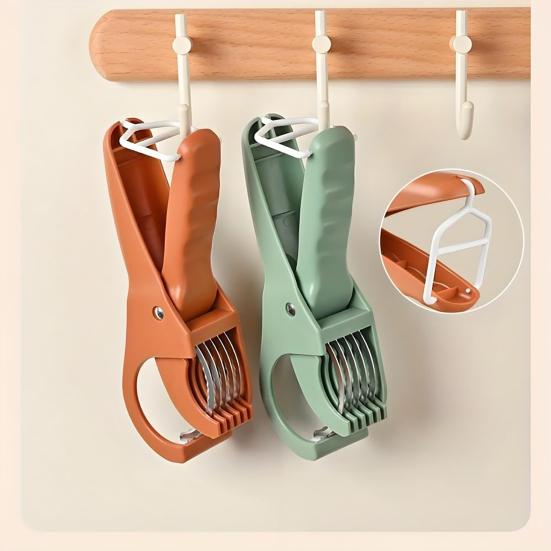 2Pcs Fruit Slicer Ergonomic Handle Multi-Blade Design Kitchen Cutter Fruits Vegetables Slicer