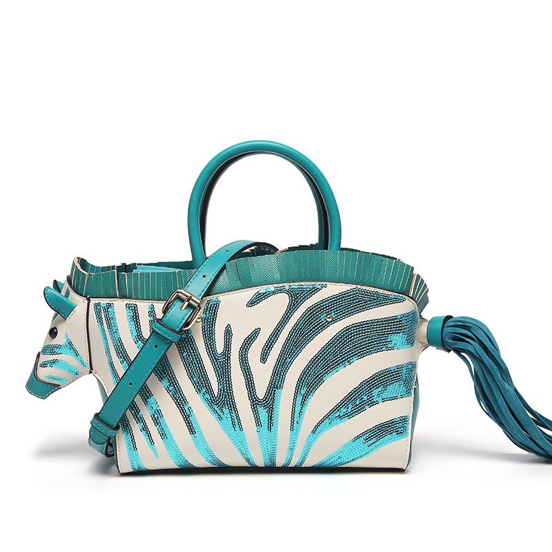 Dámská flitrová taška přes rameno se zebřím vzorem - Nový styl, Niche design, Kontrastní barva, Vysoce kvalitní textura, Osobnostní crossbody taška