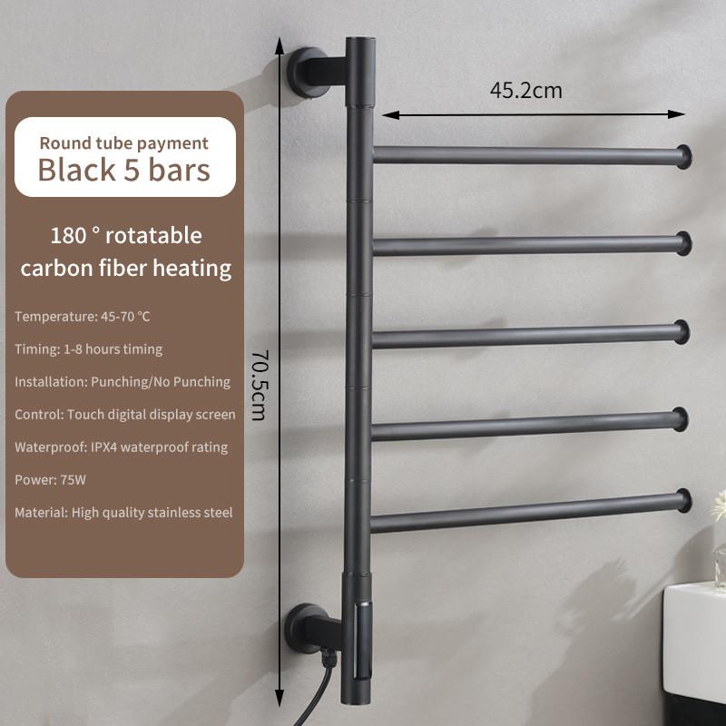 Bathroom LED Digital Display Constant Temperature Drying Storage Rack Stainless Steel Intelligent Electric Towel Rack