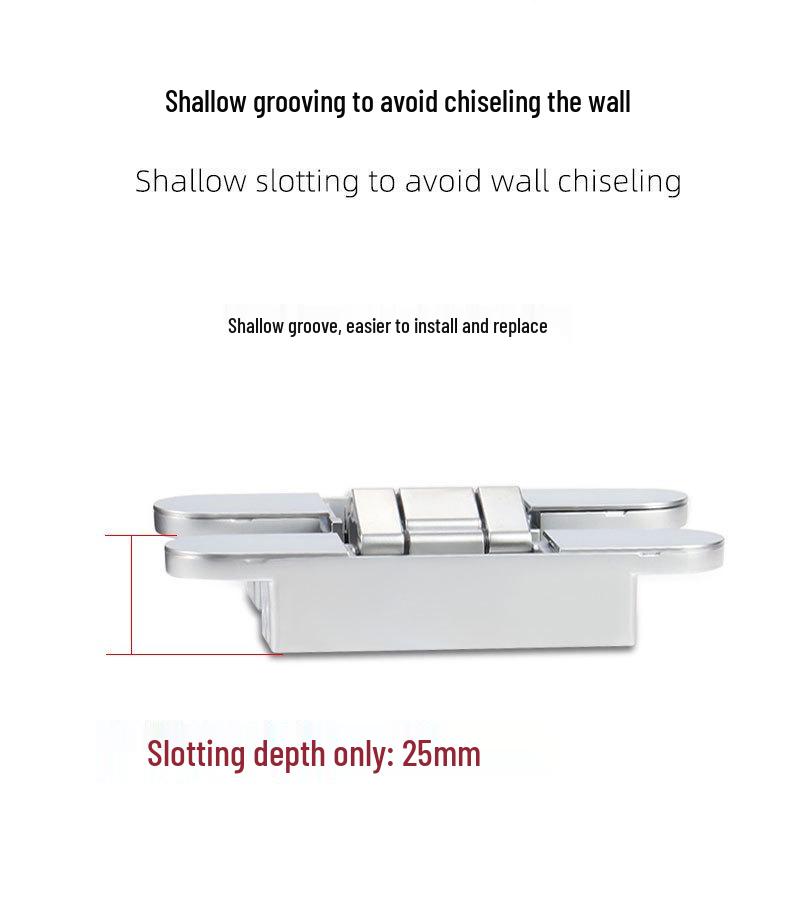 Adjustable 180° Concealed Door Hinges for Inward/Outward Opening Wooden Doors