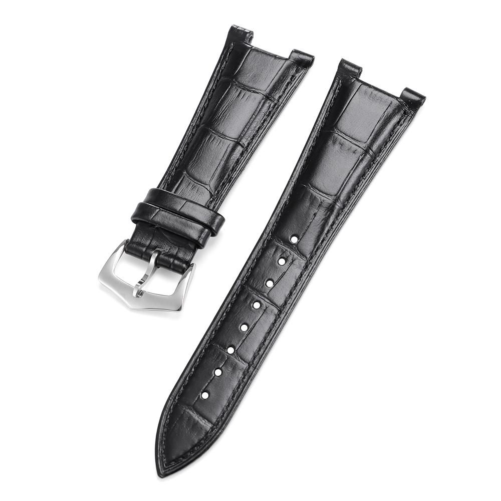 25*13mm Genuine Leather Watch Strap for Patek Philippe Nautilus 5711/5712 Bamboo Pattern Cowhide Watch Band Gold Buckle Bracelet