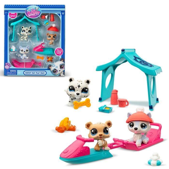 Pack À Thème 3 Pets - BANDAI - Littlest Pet Shop Neige - Animaux Et Accessoires