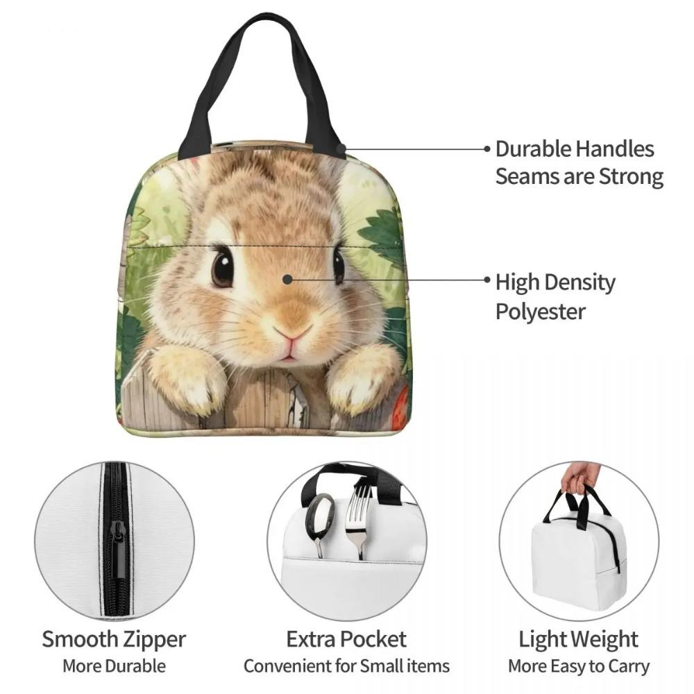 Rabbit In The Forest Anime Insulated Lunch Bag for Women Office Cooler Thermal Food Box Tote Portable Lunch Boxes Container