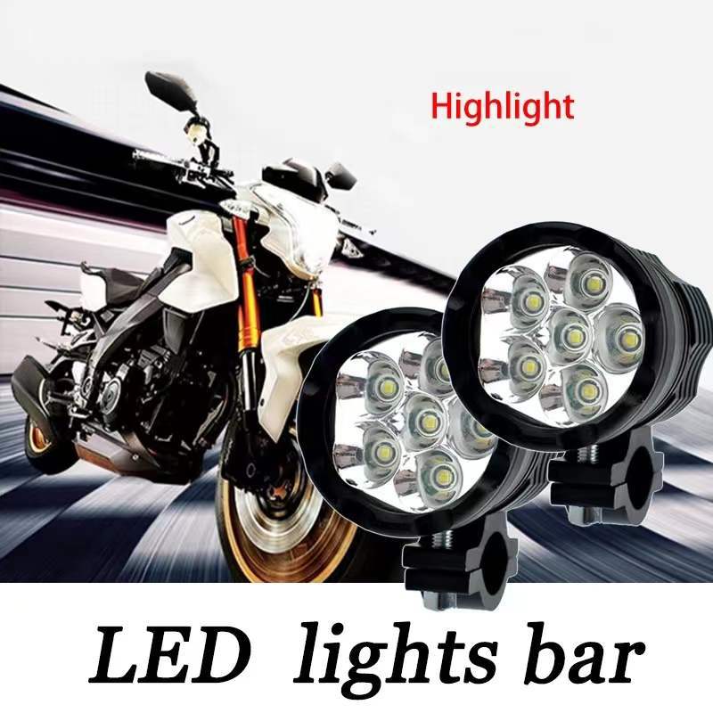 Motorcycle Led Headlight 6LED Driving Spot Light Fog Lights External Auxiliary Lamp LED Bulbs Motorcycle Accessories