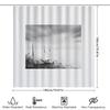 Cortina de Ducha Cascada Blanco Negro Abstracta Moderna Paisaje Bosque Naturaleza Decoración de Baño Tejido Lavable Textil para el Hogar