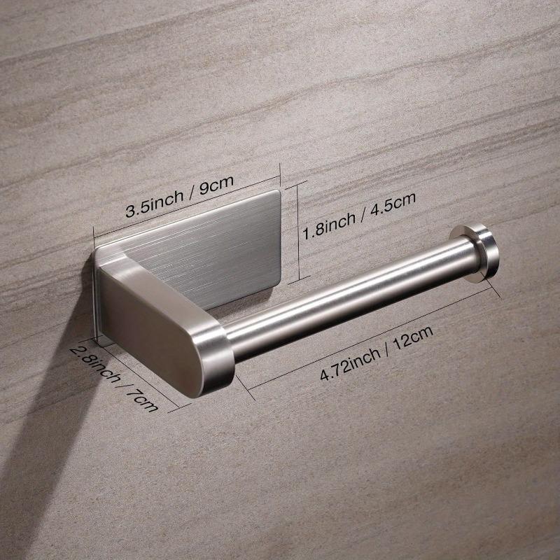 1Pc Stainless Steel Toilet Paper Holder - No Drilling Required Self-Adhesive Freestanding Bathroom And Kitchen Roll Holder With Brushed Finish