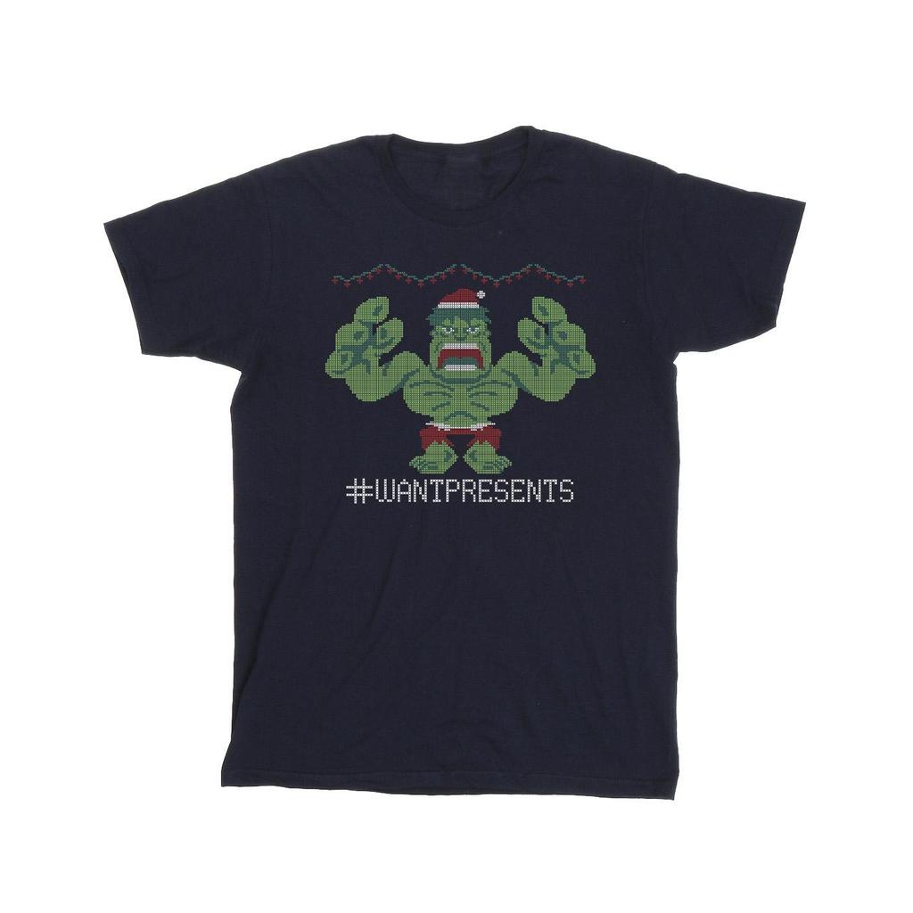 Marvel Mens Avengers Hulk Cross Stitch T-Shirt