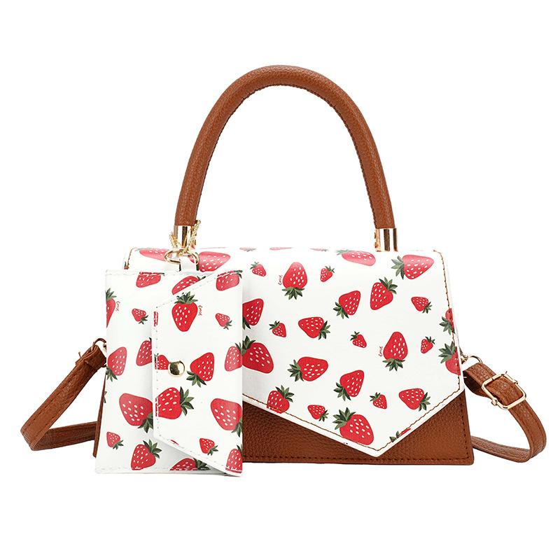 

Trendy new shoulder bag texture messenger bag printed texture shoulder bag retro versatile commuter bag коричневий