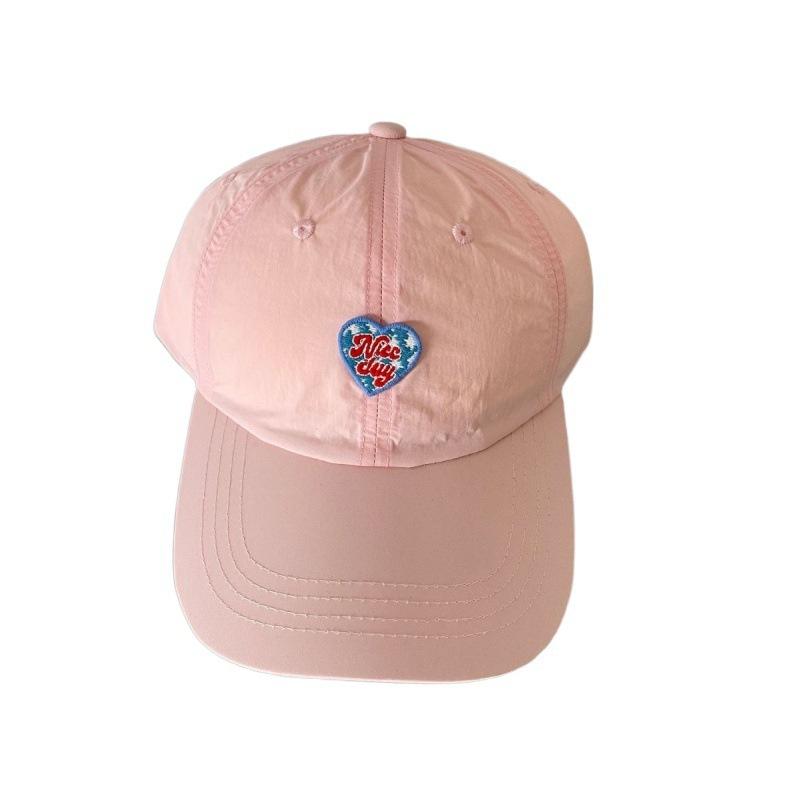 Embroidered Love Cloth Stickers Quick Drying Baseball Cap for Women In Summer Cute Face Showing Small Versatile Soft Top Baseball Cap