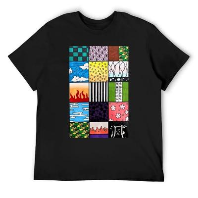 Demon Slayer Pattern Squares T-Shirt Vintage Vintage Clothes Anime T Shirts T Shirts for Men Graphic