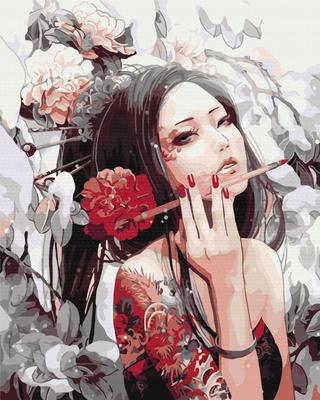 Painting By Numbers Girl With Tattoo