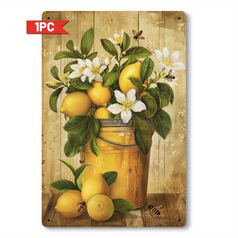 Vintage Metal Tin Sign Bird Feeding Chicks on Flowers Florist Decor For Living Room 20x30cm